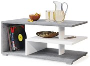 ЛИНК Бетон Милениум/Бял - МОДЕРНА ХОЛНА МАСА SIMPLE С РАФТ