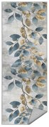 Светлосиньо-златиста пътека подходяща за пране 80x200 cm Golden Leaves – Mila Home