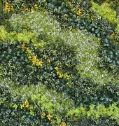 Изкуствена трева с изкуствени цветя - картина L902, 1мх1м