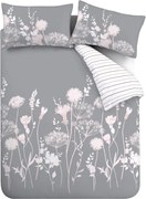 Сиво двойно спално бельо 200x200 cm Meadowsweet Floral – Catherine Lansfield