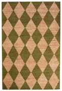Зелен/естествен ръчно изработен килим със смес от юта 120x170 cm Effie Diamond – Flair Rugs