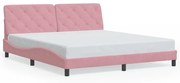 3207940 vidaXL Рамка за легло без матрак, розова, 180x200 см, кадифе
