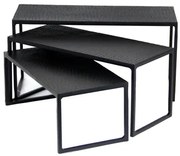 К-кт стойки за блок маса правоъгълни 3бр. Черен Мат - SG-79955(S3)