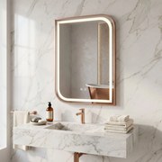 Огледало LED ZONE 80x60 BRUSH  ROSE GOLD