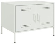 843035 vidaXL Маса за кафе, бяла, 68x50x50,5 см, стомана