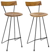 285205 vidaXL Бар табуретки, 2 бр, тиково дърво масив