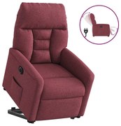 3303055 vidaXL Електрически изправящ реклайнер стол, виненочервен, текстил