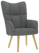 4016768 vidaXL Релакс стол, тъмносив, текстил