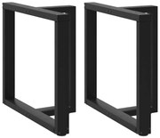 4013060 vidaXL Крака за трапезна маса, Т-образни, 2 бр., черни, 80x35x(72-73) см, стомана