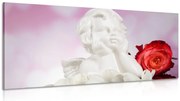 Картина на платно – Ангел с роза