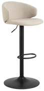 НЕЛА Бежово (тъкан Базел 24)/черна основа - ВЪРТЯЩ СЕ ТАПИЦИРАН БАР СТОЛ ЗА КУХНЯ, ДНЕВНА, РЕСТОРАНТ