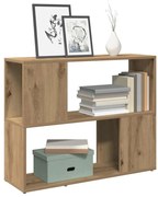 856735 vidaXL Шкаф за книги/разделител на стаи Дъб артизан 105x24x102 см