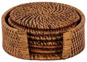 Кафяви ратанови подложки в комплект 6 бр. – Tiseco Home Studio