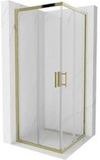 Mexen Rio квадратна душ кабина 80 x 80 см, прозрачна, златна - 860-080-080-50-00