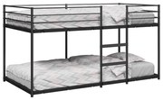 4019877 vidaXL Двуетажно легло без матрак Черно 90x200 cm Стомана