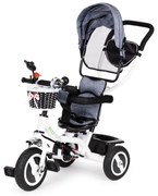 Триколка, детска количка сива ECOTOYS