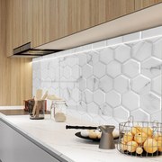 Стъклен гръб за кухня с мраморен 3D ефект