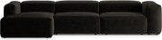 Черен ъглов диван (ляв ъгъл) Bergamo – Cosmopolitan Design