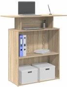 859053 vidaXL Рецепционно бюро, дъб сонома, 100x40x104 см, инженерно дърво