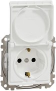 SE Контакт шуко с детска защита авт. и капак IP44 цвят Бял Sedna  - SDD211024