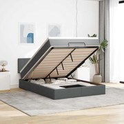 3311374 vidaXL Османско легло с матрак Тъмно сиво 140x190 cm Тъкан