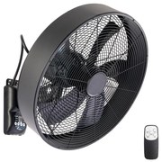 ZEVENTI - стенен вентилатор FANNY 50W/230V черен + дистанционно управление