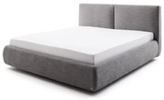 Тъмносиво двойно легло 180x200 cm тапицирано с място за съхранение с включена подматрачна рамка Atesio – Meise Möbel