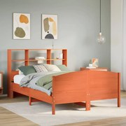 3323103 vidaXL Легло с етажерка за книги, без матрак, 150x200 см, бор масив