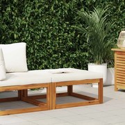 311865 vidaXL Табуретка, кремава възглавница, акациево дърво масив