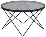 Черна масичка за кафе със стъклен плот ø 80 cm Cuxton - Actona