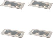 Комплект от 4 модерни наземни прожектора стомана 2 светлини регулируеми IP65 - Oneon