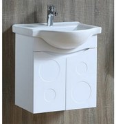 Конзолен PVC шкаф ICP 5559 "ТОМАС" с умивалник, 55.5x50x60см