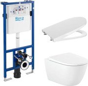 Комплект за WC, Duplo 4 в 1, Ona Rimless (бутон по избор), A890090020 + A346687000 + A801E12001