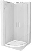 Mexen Rio полукръгла душ кабина 80 x 80 см, прозрачна, хромирана + плосък