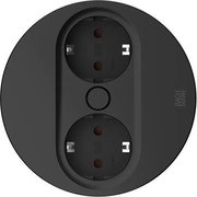 BACHMANN Модул TWIST 2 КРЪГЪЛ с 2х Шуко, с кабел 2м, цвят Черен, - B946.100