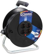 COMMEL Макара черна 25м IP20 H05VV-F 3G2.5mm2 термична защита 4 шуко - C0959