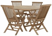 Комплект от маса с 4 стола DKD Home Decor Тик (120 cm) (5 pcs) (120 x 120 x 75 cm)