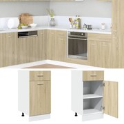 847493 vidaXL Шкаф с чекмеджета "Lyon", дъб Сонома, 40x46x81,5 см, инженерно дърво