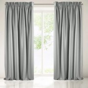 Висококачествена сива затъмняваща завеса с фина текстура на плата Дължина: 270 см