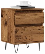 857416 vidaXL Нощно шкафче, старо дърво, 40x35x50 см инженерно дърво