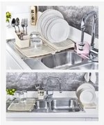 Horecano - Пластмасов стелаж / сушилник за чинии от 3 части 40x30,5xh11,5см лате HOME-(TRN-199-02)