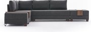 Антрацитен ъглов разтегателен диван (ляв ъгъл) Fly – Balcab Home