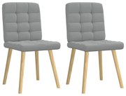 4101091 vidaXL Трапезни столове, 2 бр, светлосиви, текстил