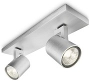 Philips 53092/48/16 - Точково осветително тяло RUNNER сребърна 2xGU10/35W/230V