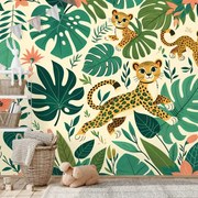 Тапет – Сладки леопардови малки в джунглата