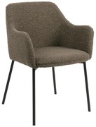 Кафяв тапициран трапезен стол с подлакътници Melilla – House Nordic