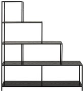 Черна етажерка за книги в декор от ясен 135x150 cm Seaford - Actona