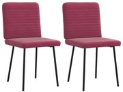 4101138 vidaXL Трапезни столове, 2 бр, виненочервени, кадифе