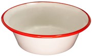 Емайлирана купа конус ф24см крем/червено RETRO-(101C/24 105+105)