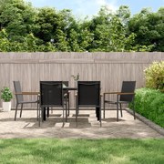 3187086 vidaXL Градински столове 6 бр черни 55x61,5x90 см Textilene и стомана